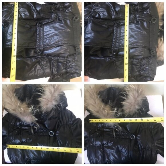 RUDSAK Down Hood Puffer Parka Winter Coat Vest  Raccoon Fur Collar Jacket Zip XS - Picture 15 of 16